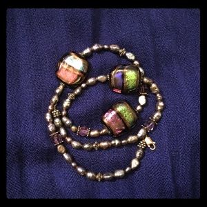 Glass and pearl necklace